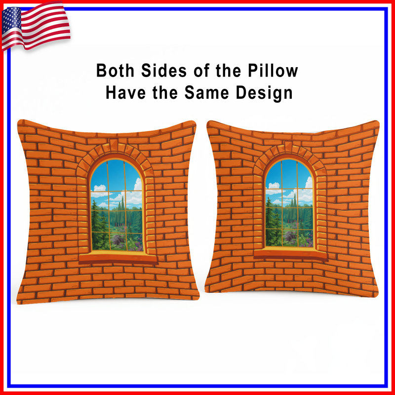 Coussins décoratifs Brick Wall, 14 x 14 inches