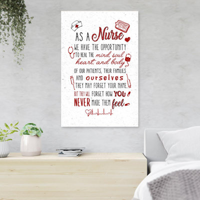«Quote About Nurse - As A Nurse», reproduction d'art graphique sur toile tendue