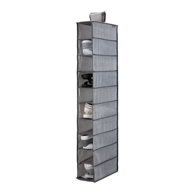 Rangement suspendu à 10 niveaux, H 47 po x l 5,9 po x P 11,8 po, Gris