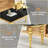 Modern Dining Table Set For 4, Luxurious Stainless Steel Legs And Tempered Glass Table, 4 Upholstered Velvet Dining Chairs With Nailhead Trim-215751358-215751331-215751353