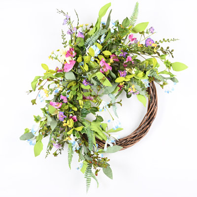 Couronne florale 24 po Spring Summer Morning Glory pour porte d'entrée