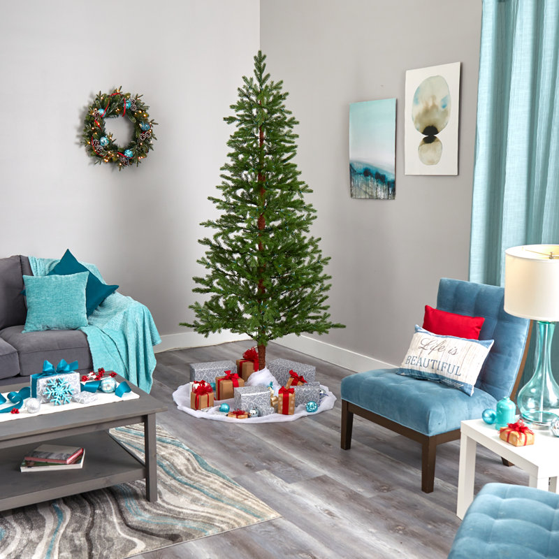 Lighted Artificial Christmas Tree, 90in.