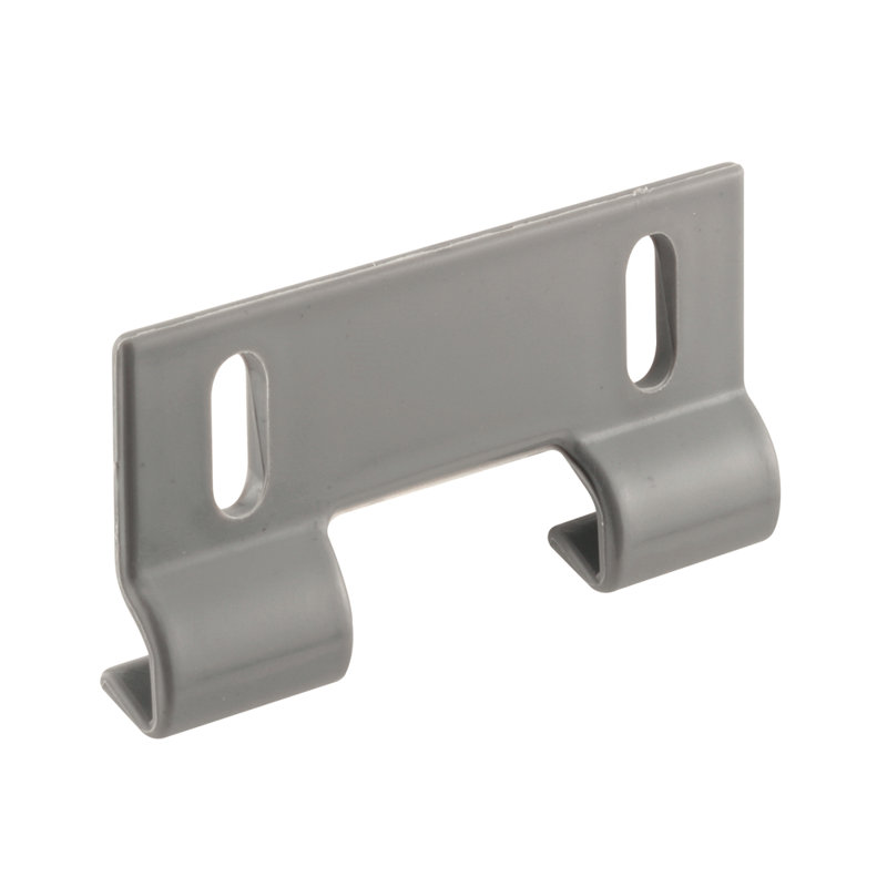 Prime-Line Shower Door Bottom Hook Guide, 2 in. Hole Center Spacing, Plastic Construction, Gray in Color