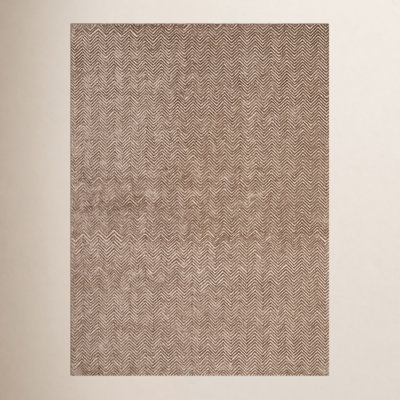 Cooke Taupe Hand-Tufted Chevron Rug