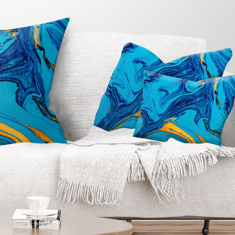 Coussin abstrait en acrylique abstrait à peindre, 12 po x 20 po, Coussin lombaire