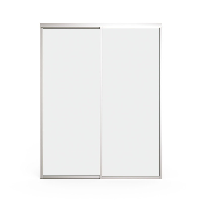 Paravent à panneau coulissant en verre transparent - Structure en aluminium avec technologie Silent Glide, 108 po x 96 po, 3