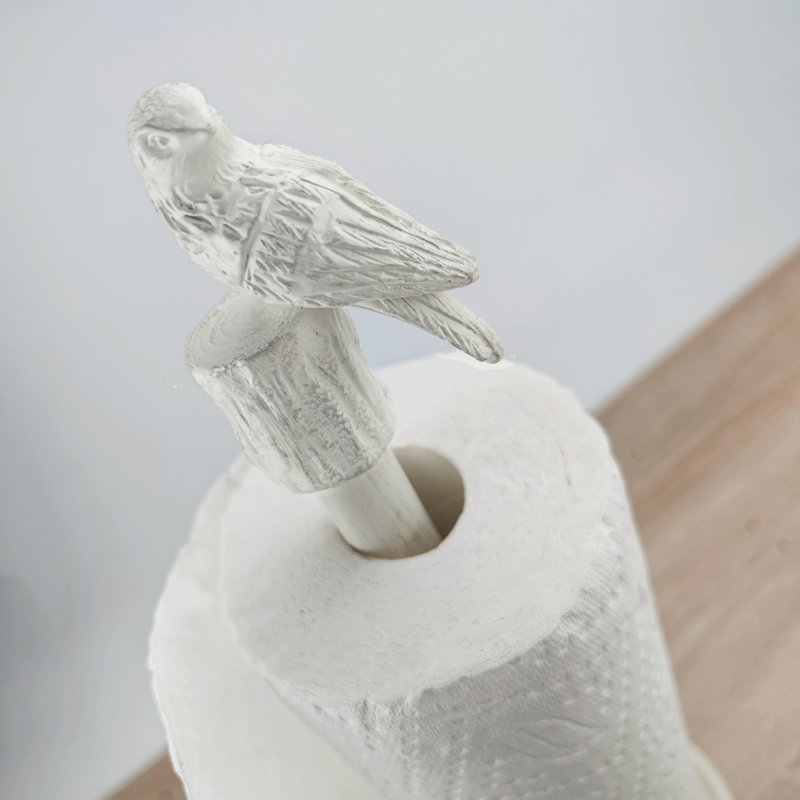 Porte-serviettes en forme d'oiseau avec hauteur réglable, Blanc