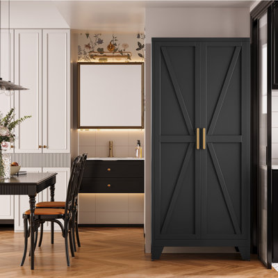 71" Large Metal Kitchen Pantry Cabinet With Adjustable Shelves - Freestanding Kitchen Storage Cabinet For Kitchen, Dining Room,livingroom Bathroom,ho