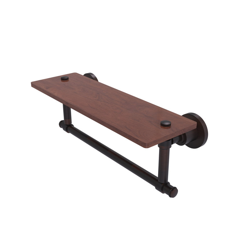 Arviso Bracket Shelf with Towel Bar, Venetian Bronze, 5" H x 16" W x 5" D