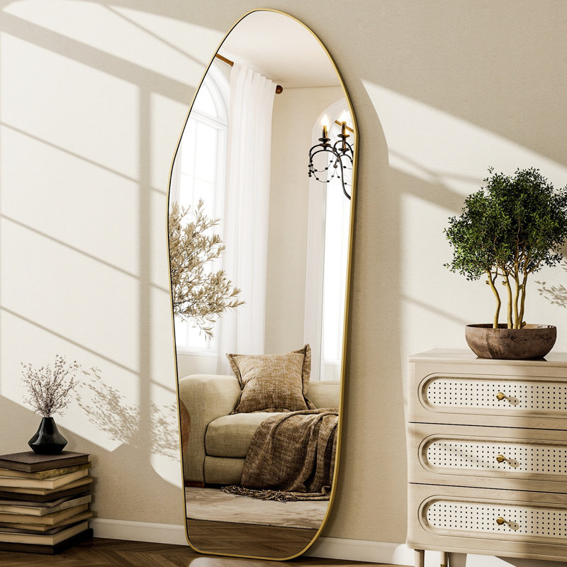 Asymmetrical Full Length Mirror, Gold