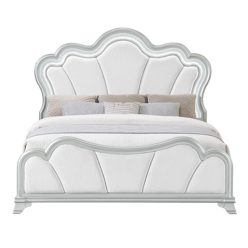 AURELIA SILVER QUEEN BED WITH LED