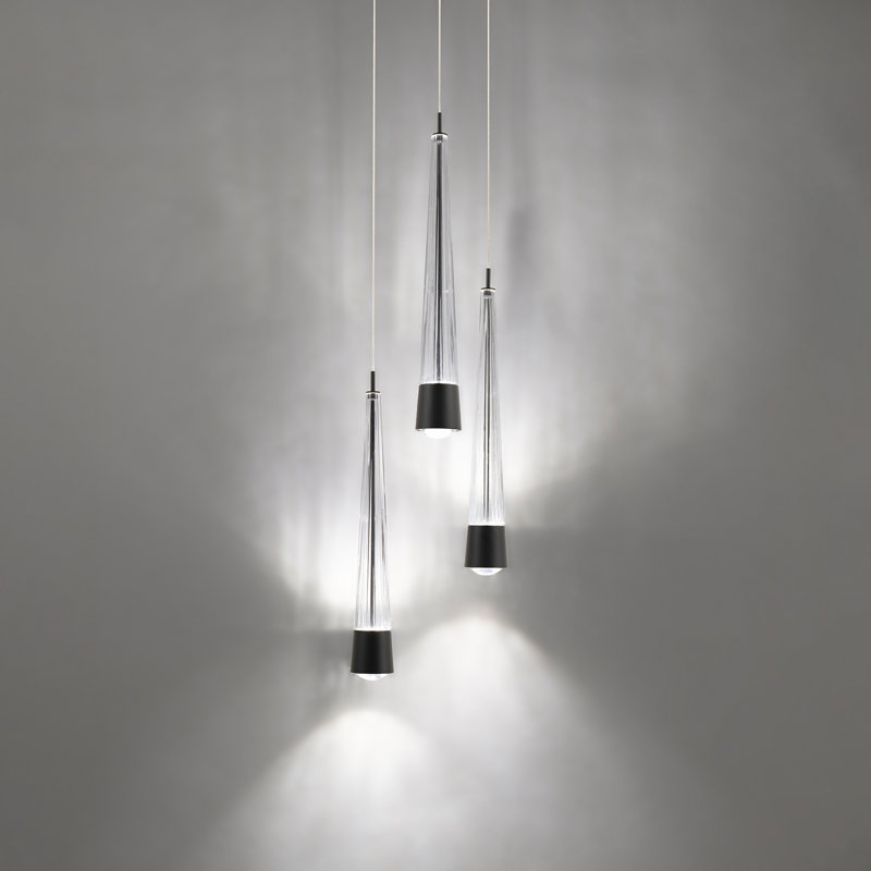Quill Round 3 - Light LED Cluster Pendant, Black