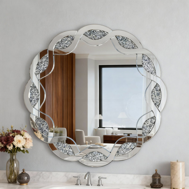 Miroir mural argenté Silver Crush Diamond