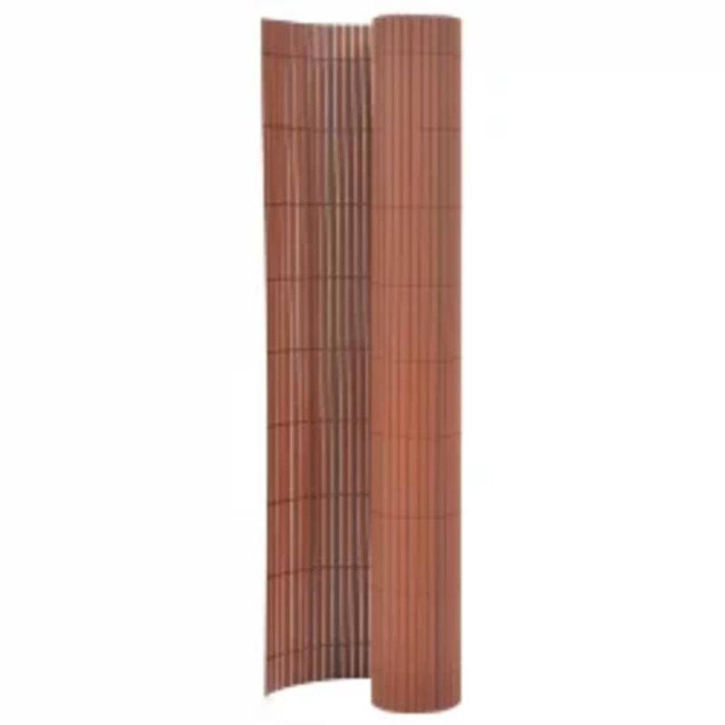 Double-Sided Garden Fence Privacy Barrier, Brown, 110 x 300 cm