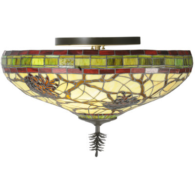 Rustic Lodge Glass Flush Mount