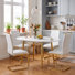 Ensemble de salle à manger 5 pièces moderne rond en ovale en faux marbre