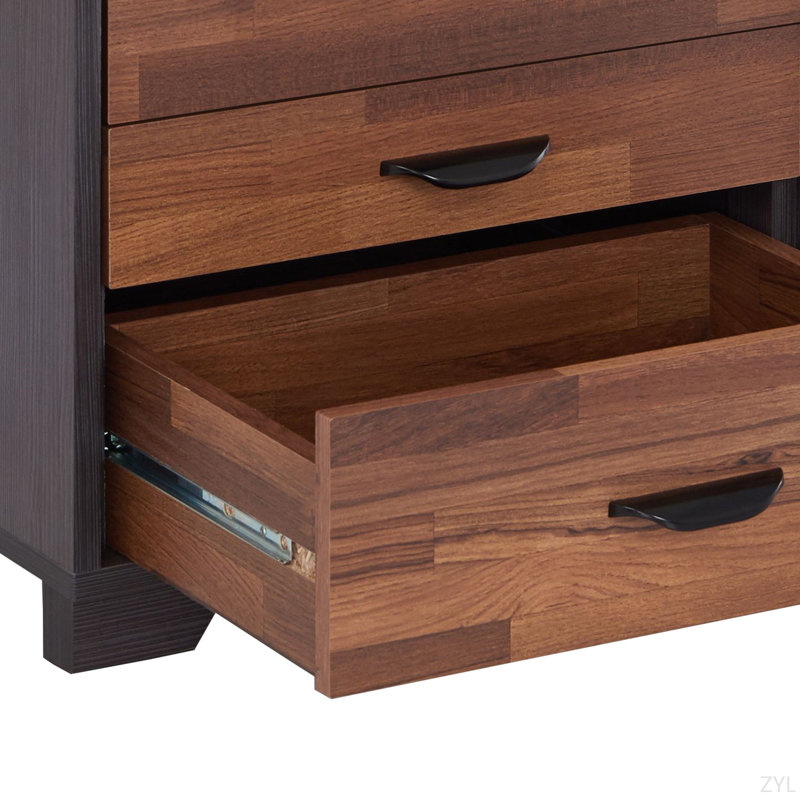 Walnut & Espresso Finish Accent Table