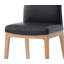 Chaise d'appoint en cuir noir et finition noyer, ensemble de 2