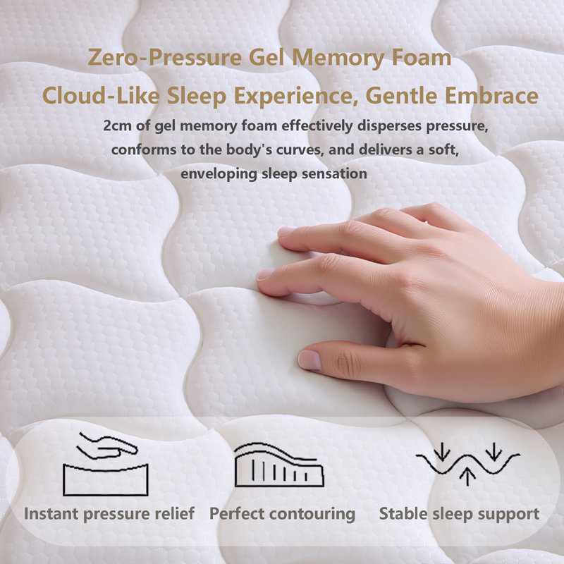 12-Inch Motion Isolation Hybrid Mattress – Cooling Memory Foam with Breathable Support, CertiPUR-US Certified, 100-Night Sleep Trial
