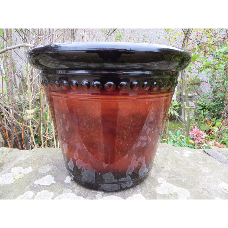 Fairview Pot Planter, 34cm H x 40cm W x 40cm D, Mahogany
