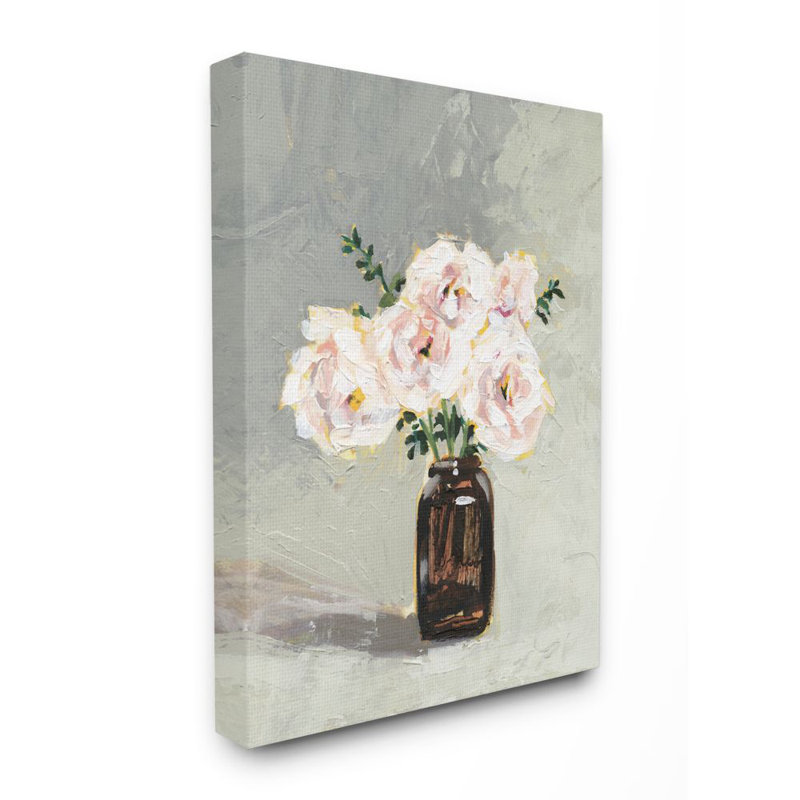 « fleur pot painting », impression sur toile, Toile, H 40 po x l 30 po x P 1,5 po