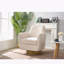 Fauteuil demi-tonneau pivotant en coton et lin 360-549238080