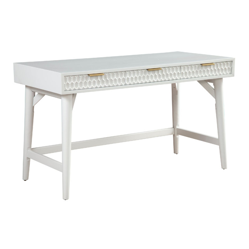 Cardale Writing Desk, 30" H x 52" W x 24" D, White