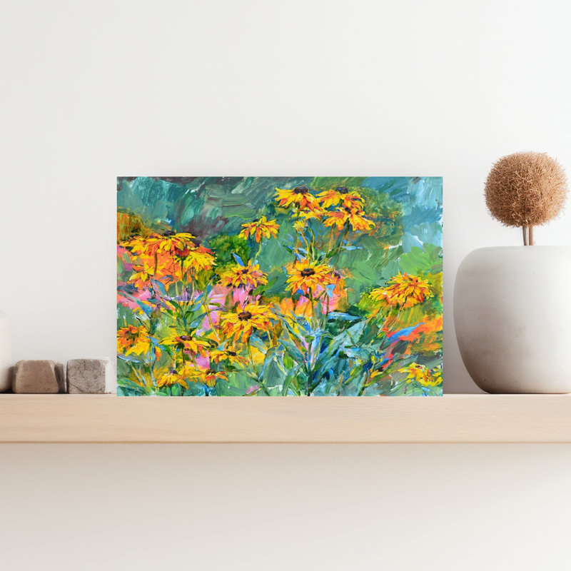 «Vibrant Summer Blooms Colorful Vibrant Flower Nature», art mural, H 12 po x l 18 po