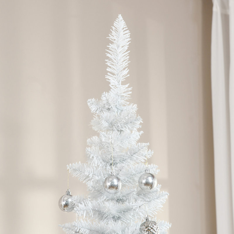 Arbre de Noël artificiel, arbre de Noël mince avec 294 pointes de branches réalistes et support en plastique, 5.11'
