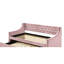 Twin Pink Velvet Daybed With Roll-out Trundle - Upholstered, Wooden Legs, Modern Stylish Design