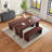 3-Piece Dining Table Set For 6-8 People, 70.8'' Rectangle Kitchen Table With 2 Benches For Breakfast Nook, Dining Room Furniture-1375393461