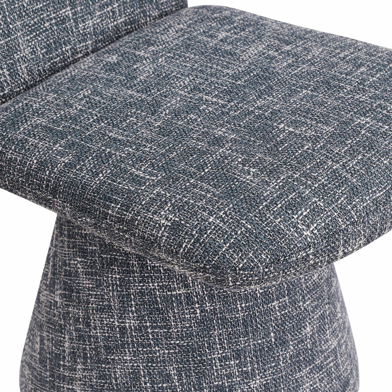 Chaise rembourrée Dunia, Tissu de polyester bleu
