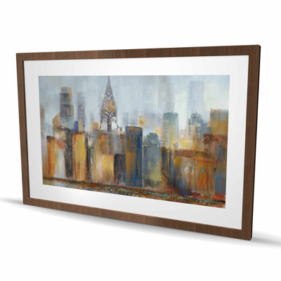 «Cityscape with Chrysler Building», impression encadrée moderne