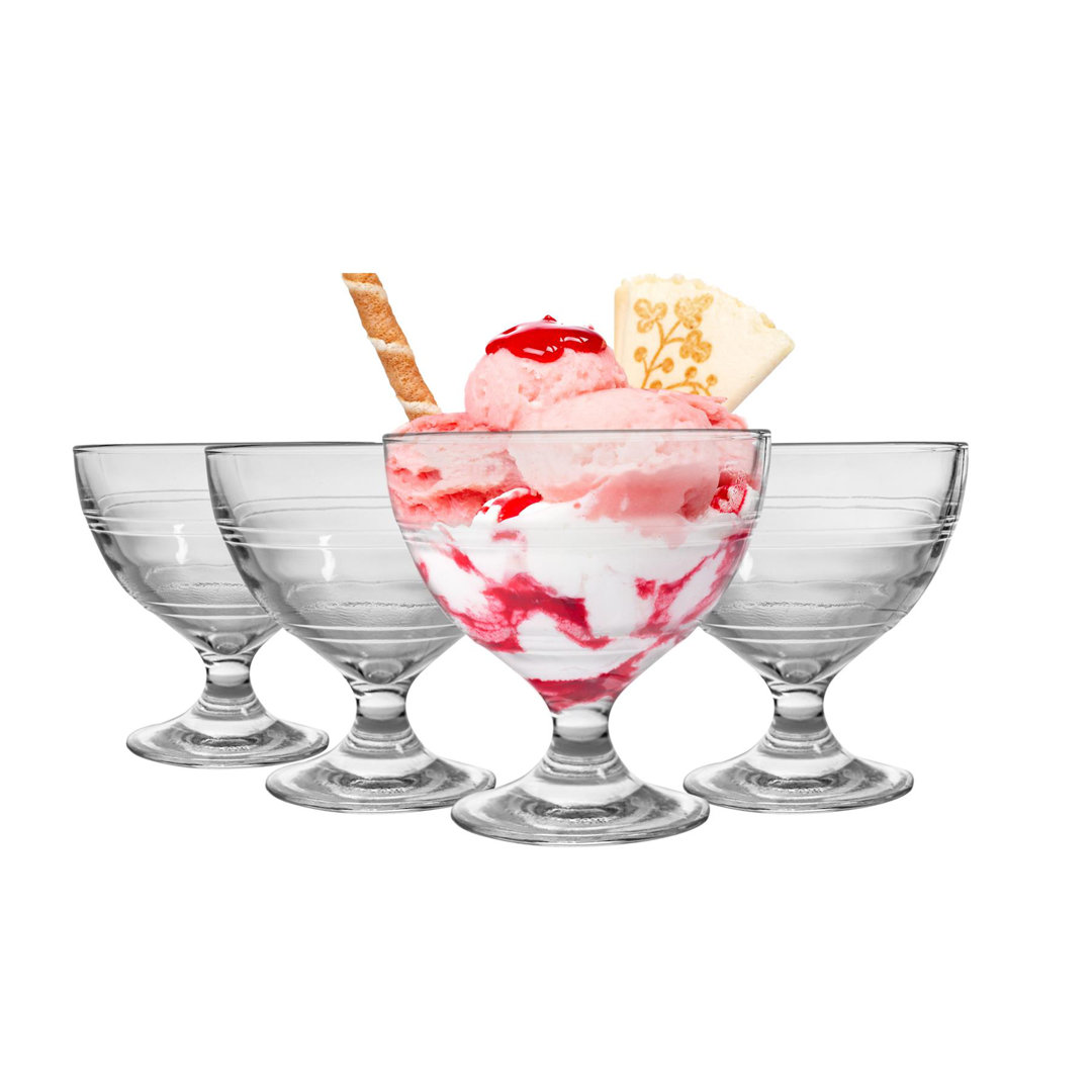 Duralex - Gigogne Glass Ice Cream Bowls - 250ml Stem Dishes for Dessert, Sundae