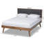 Lit plateforme grand, gris foncé / noyer Cramlington, l 62,5 po x L 82,2 po x H 48 po Cramlington-2041988859-2042027707
