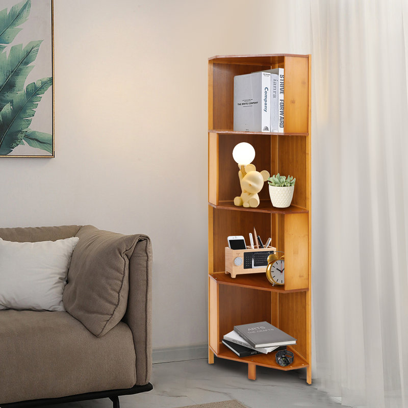 A-Shaped Display Bookshelf Multifunctional Storage Display Stand, (4 Shelves) 54"H x 17.72"W x 12.60"D