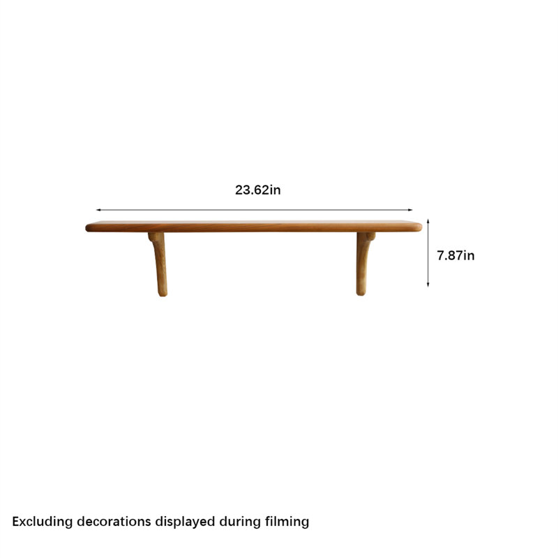 Solid Wood Floating Wall Shelf, 7.87" H x 23.62" W x 7.87" D