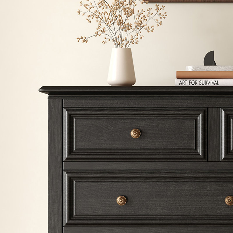 Armoire d'appoint en bois manufacturé noir massif