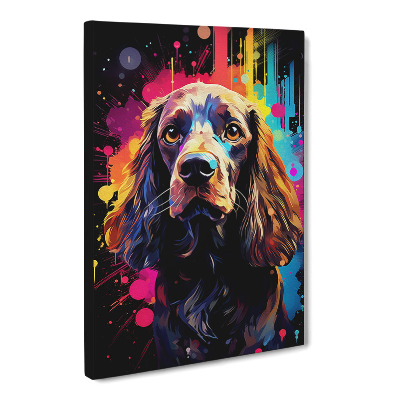 Cocker Spaniel Futurism Art - Wrapped Canvas, 60cm H x 40cm W x 3cm D