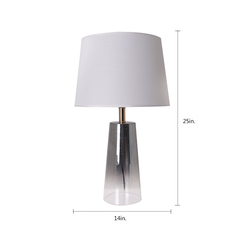 Glass Table Lamp, Gray