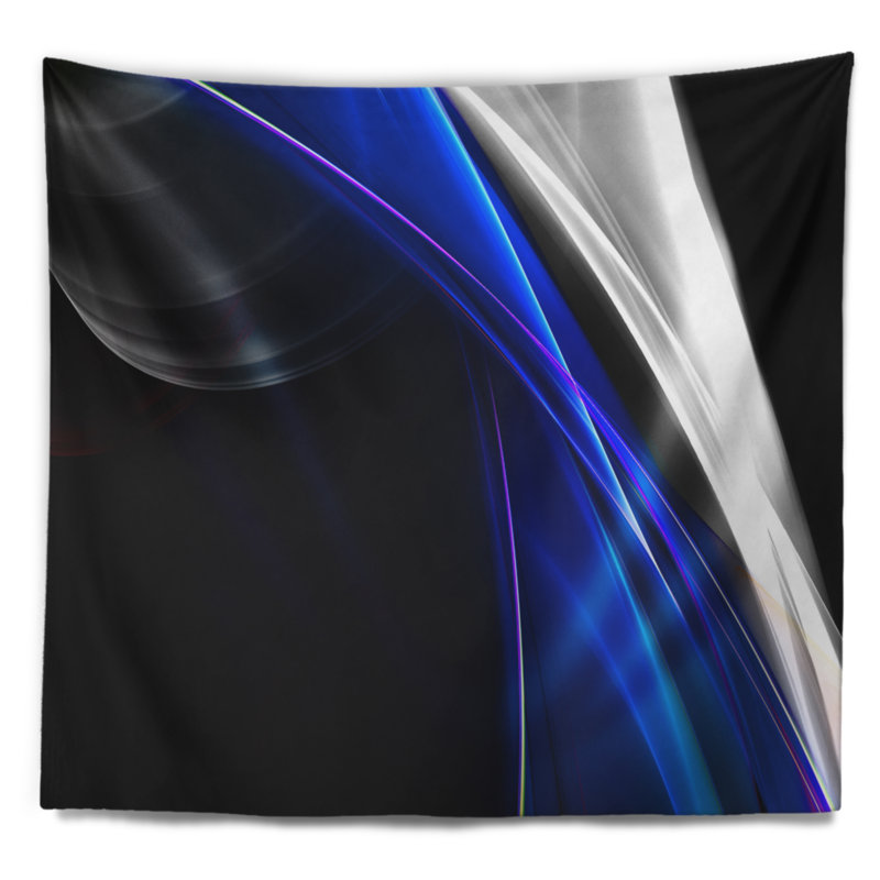 Tapisserie bleue scintillante Abstract, H 32 po x l 39 po