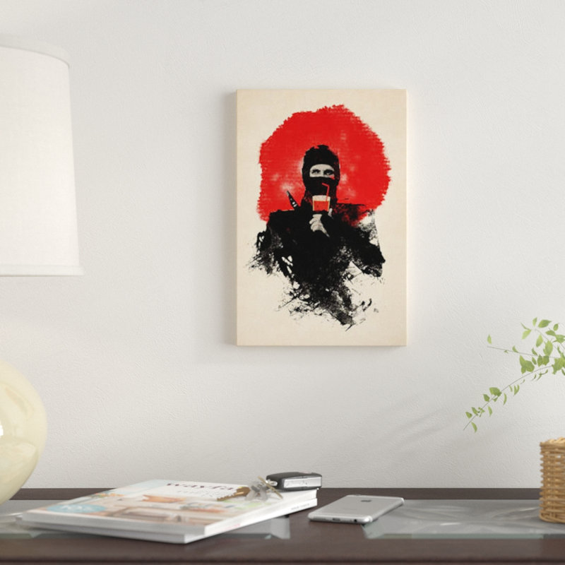" American Ninja " by Robert Farkas, 26" H x 18" W x 1.5" D, Wrapped Canvas