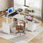 Bureau debout électrique en L de 63 po, bureau debout réglable en hauteur, ports de charge USB, affichage à DEL, bureau d'ordinateur moderne en bois Home Office