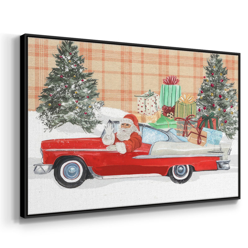 Père Noël sur roues II, Noir, H 17 po x l 25 po x P 1,5 po