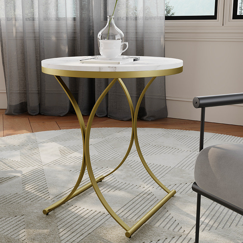 Petites tables d'appoint en marbre blanc Sophie