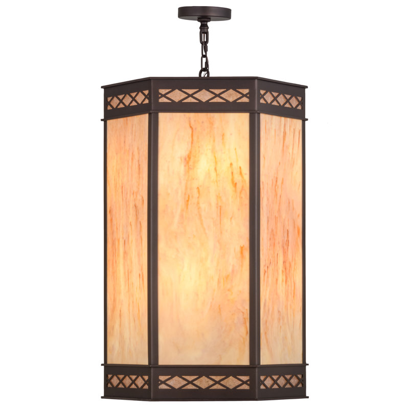 Estancia 172" Mahogany Bronze Glass Pendant Light
