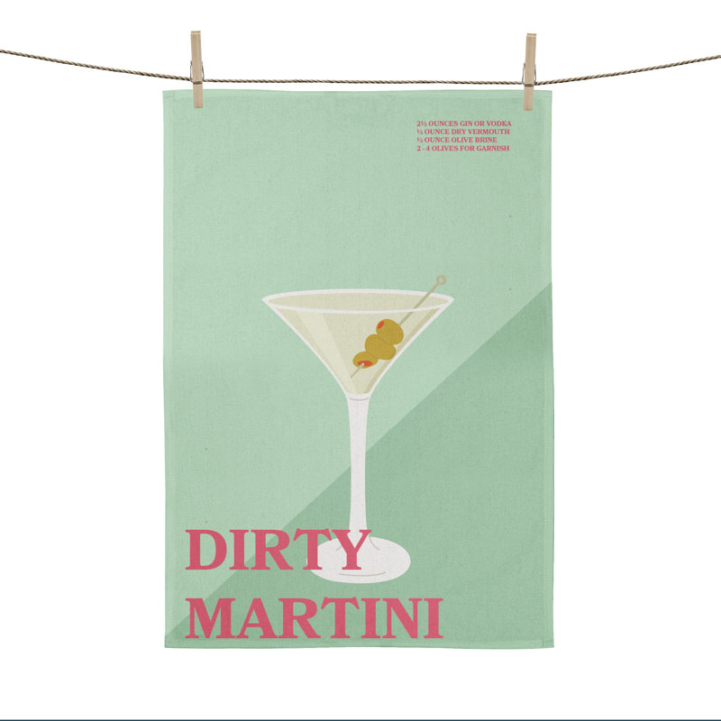 Ensemble de 2 serviettes de cuisine à imprimé numérique Trinx, 20 po x 30 po - Martini