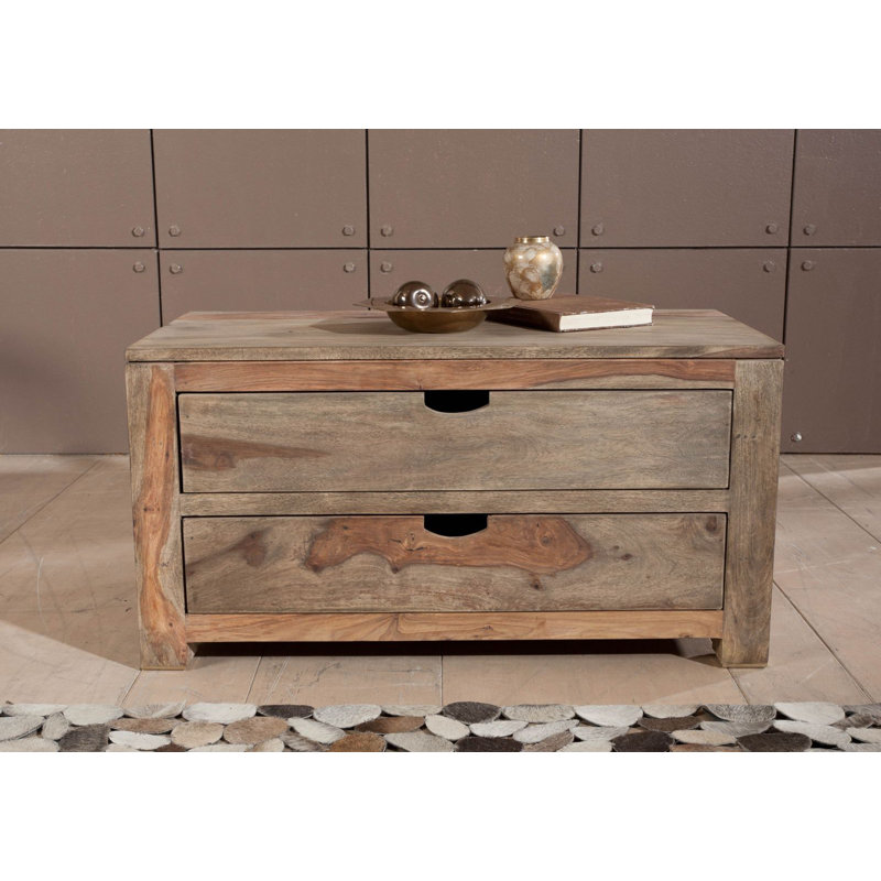 Nature Solid Wood 87cm W 2 - Drawer Chest of Drawers
