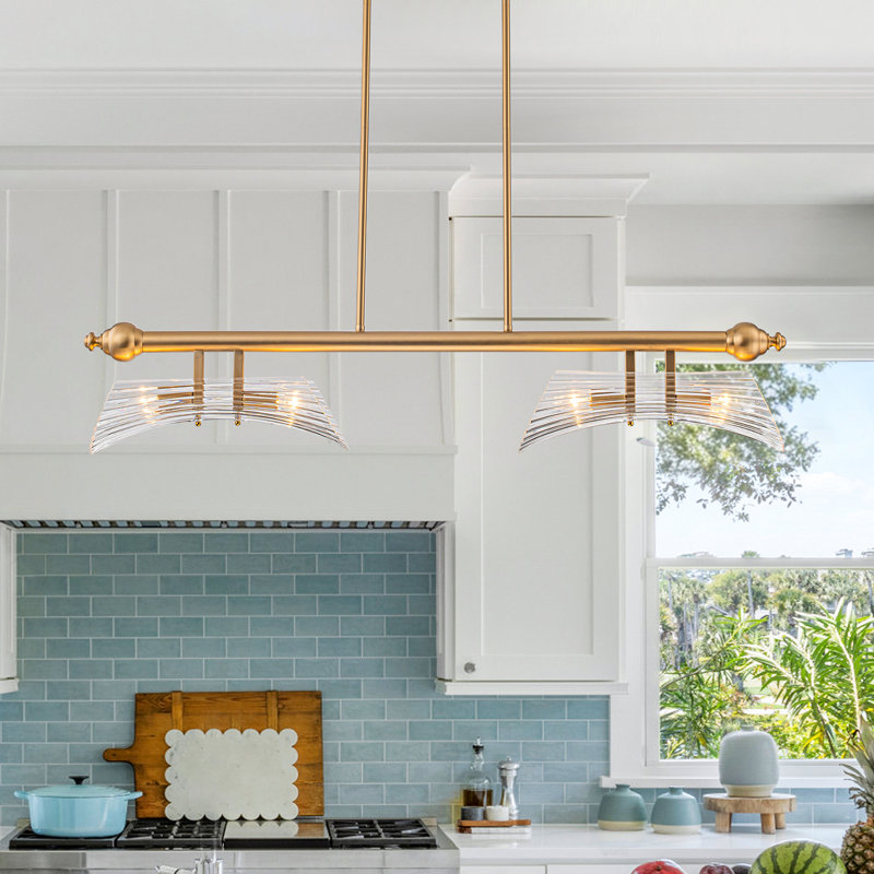41" Mid-Century Modern Kitchen Island Linear Pendant Light