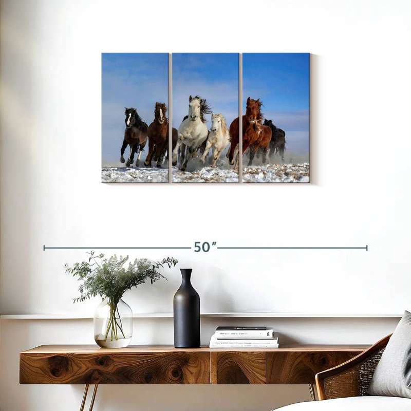 Brampt, chevaux de Mongolie, H 20 po x l 33 po
